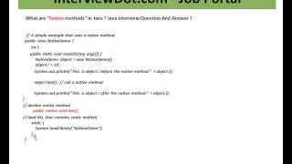 Java Interview Question And Answer What is Native Method in Java Explain Interview Question