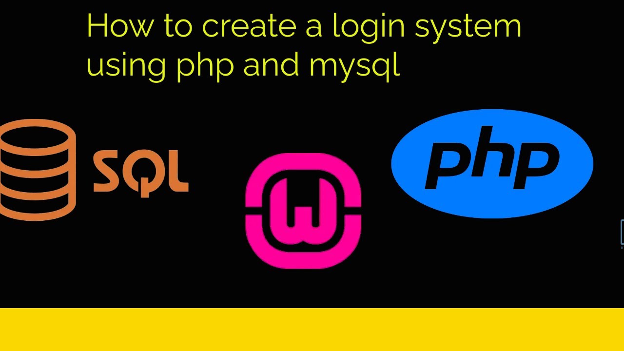 How to create a login system using php and mysql - YouTube