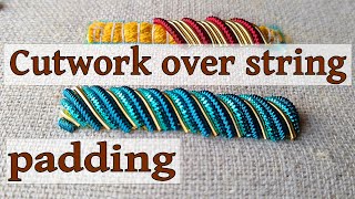 Cutwork purls over string padding for goldwork embroidery  | Hand embroidery video tutorial