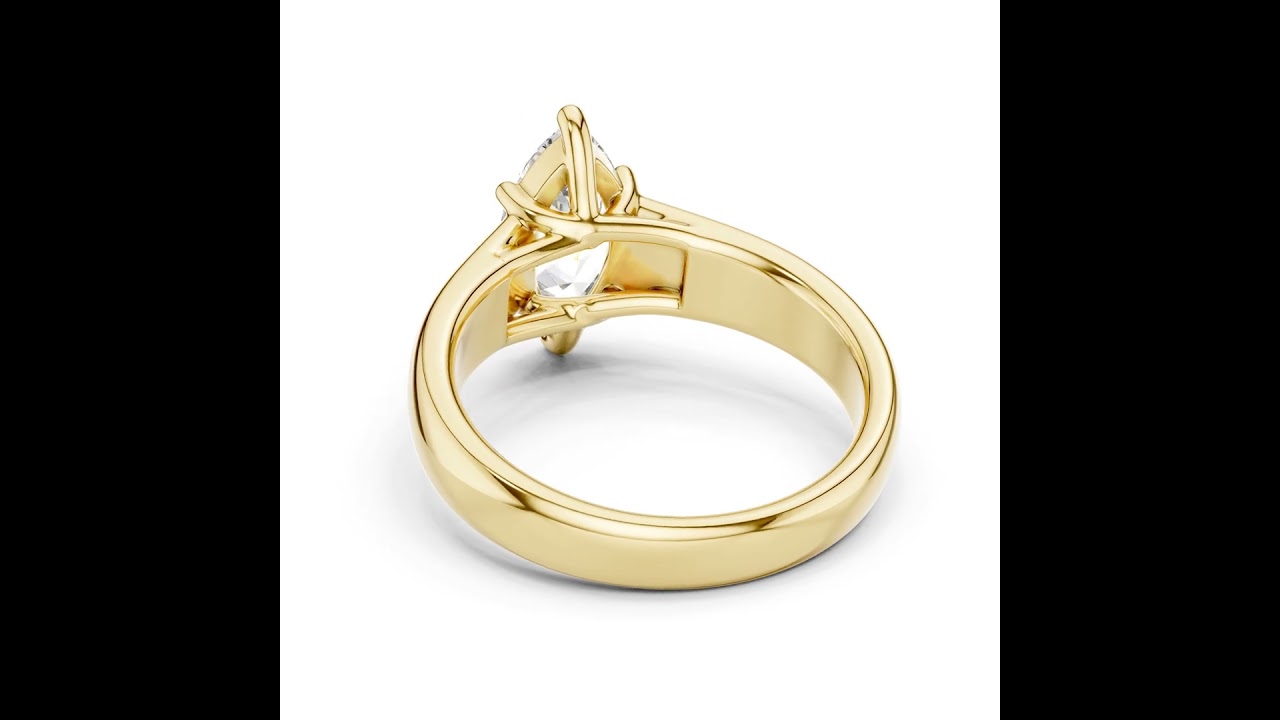Marquise Cut Diamond Cigar Band Solitaire Ring