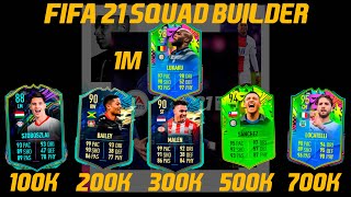 FIFA 21 BEST TEAMS! FIFA 21 100K 200K 300K 500K 700K 1M SQUAD BUILDER WITH AI! #28