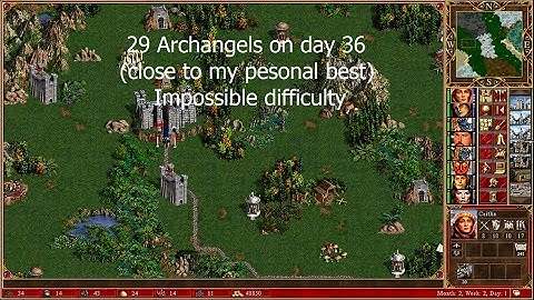Heroes of Might and Magic 3 - Casual Random map, impossible difficulty with my favorite town, Castle