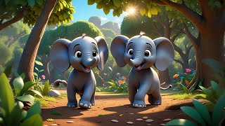 Five Baby Elephants Stomp Around | Animal Song for Kids | Fun Counting & Action Rhyme