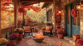 Cozy Autumn Cabin 🍁 Fireplace Crackle & Gentle Piano Jazz for Deep Focus, Work & Inner Peace 🔥