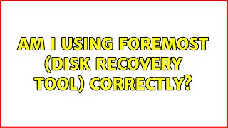 Am I using foremost (disk recovery tool) correctly?