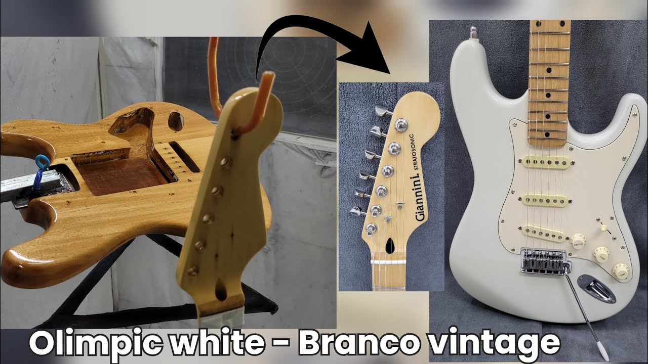 Guitarra Giannini Stratosonic - Restauração/Pintura olimpic white Branco Vintage
