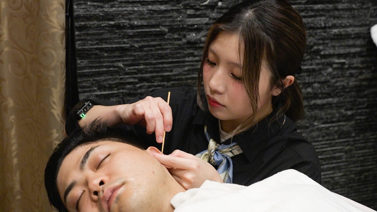 Barber Relaxation by Airi from Hiro Ginza: Shaving, Face Massage, Ear Cleaning, Shampoo, Massage.