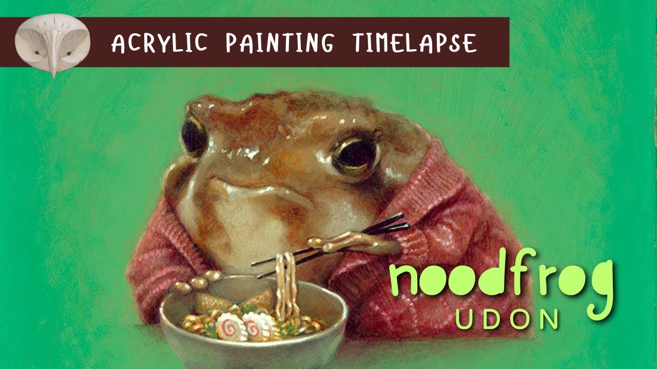 Acrylic Painting Timelapse of Noodfrog Udon