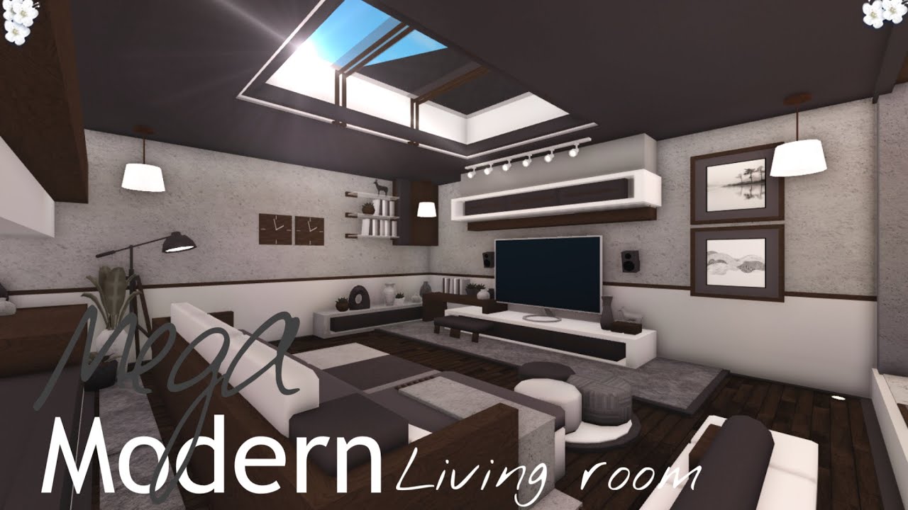 ROBLOX || Bloxburg: Mega Modern Living Room (70k to 100k) - YouTube