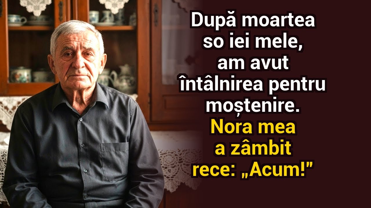 După moartea soției, la citirea moștenirii, nora mea a zâmbit rece: „Acum!”