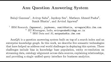Anu Question Answering System