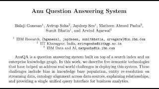 Anu Question Answering System