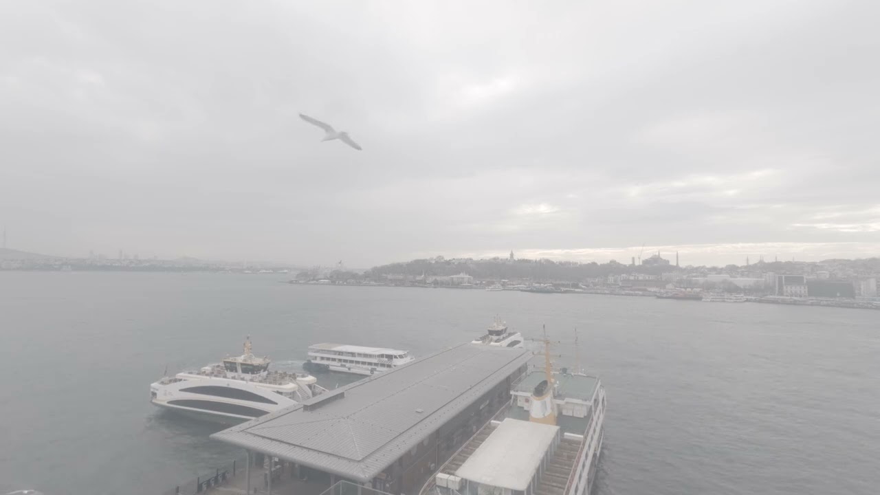 Istanbul Bosphorus Winter in Real Time | Ferries, Sea & City Sounds | 4K
