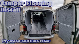 Installing The Plywood and Vinyl Flooring   VW T5 Transporter Campervan Conversion