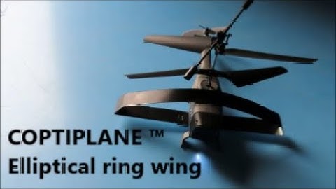 First ever COPTIPLANE ™ VTOL & horizontal flight modes with fixed elliptical ring wing /fixed rotors