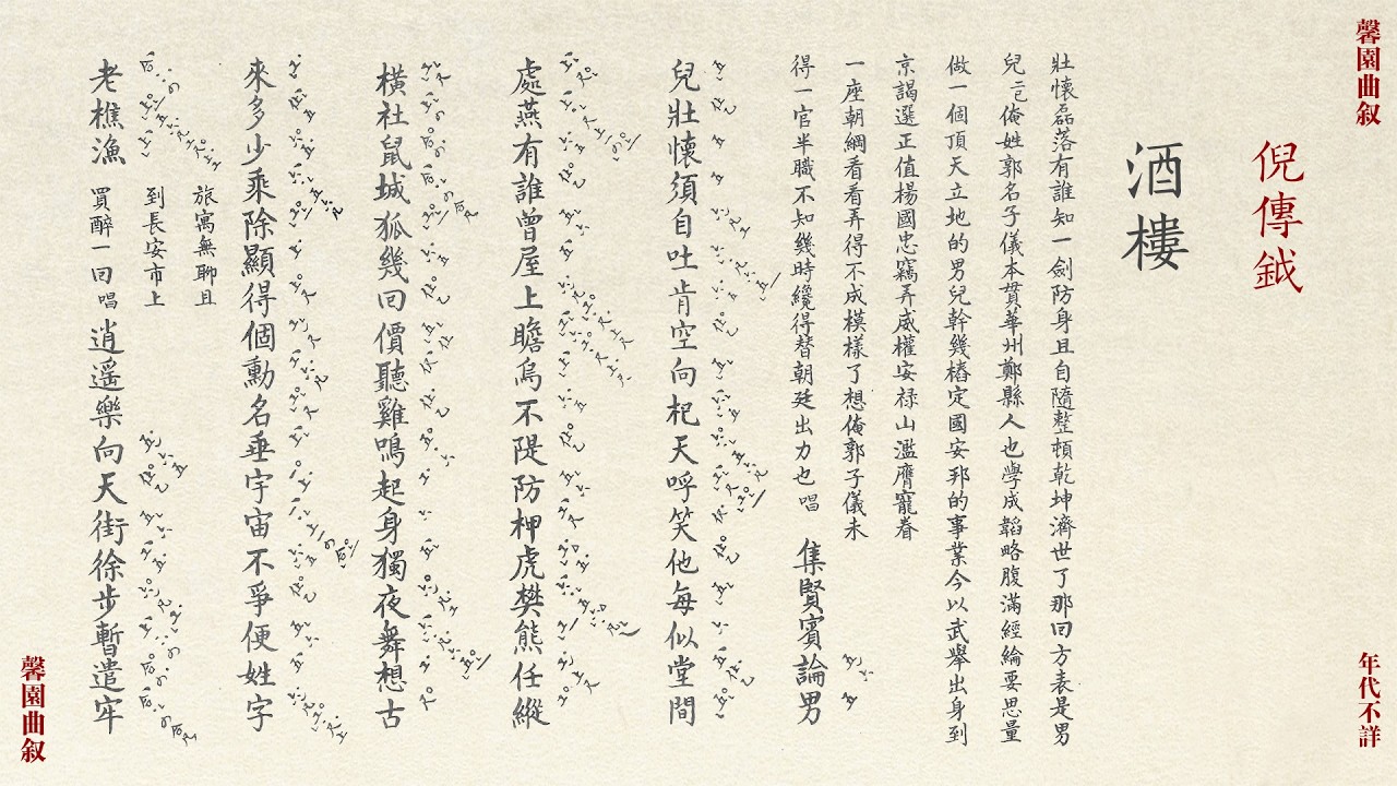 崑曲 倪傳鉞《長生殿·酒樓》全折