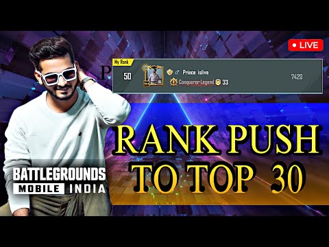 💥CLOSE TO  30 RANK PUSH BGMI live | Prince islive🫨 #bgmi #shortfeed #mostwatching #gamingstreamer