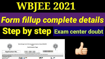 Wbjee 2021 step by step application form fillup | image upload doubt  | Exam center |