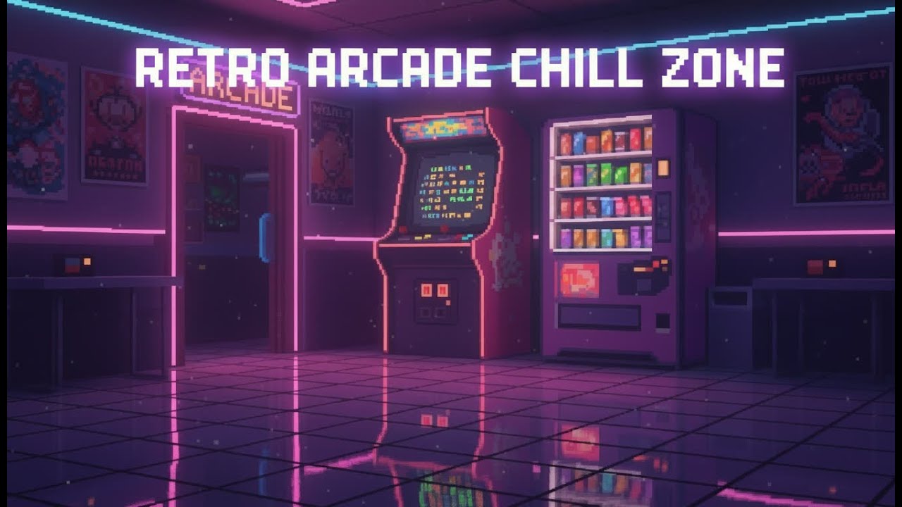 RETRO ARCADE CHILL ZONE 🎮 | Neon Lofi Ambience for Relax & Study - YouTube