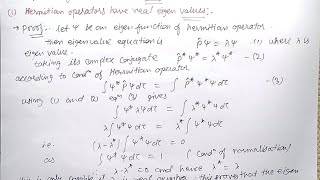 Properties of hermitian operators