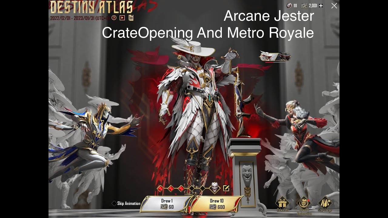 New X suite Arcane Jester Crate Opening Metro Royale - YouTube