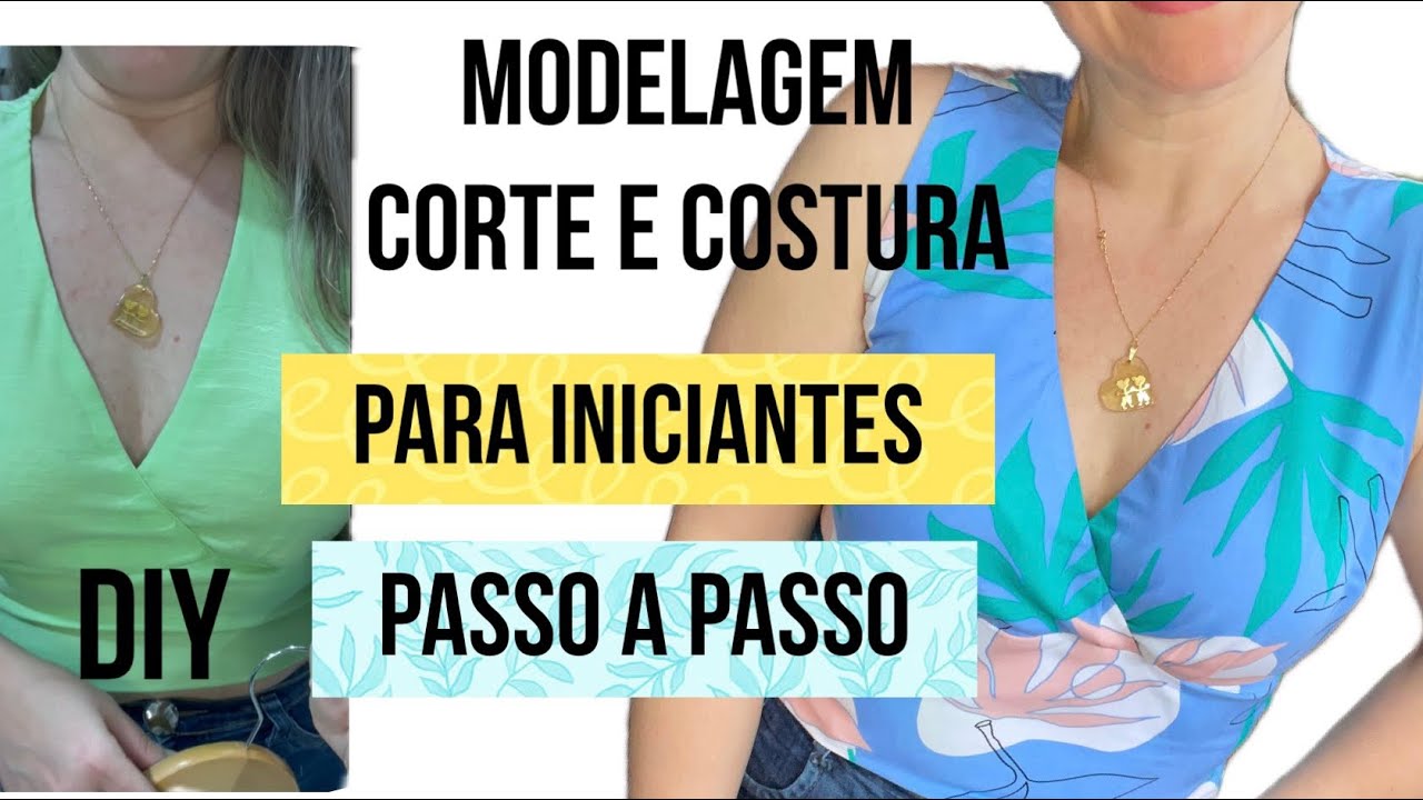 BLUSA LINDA COM DECOTE TRANSPASSADO-MODELAGEM E COSTURA- Para iniciantes #passoapasso #costura