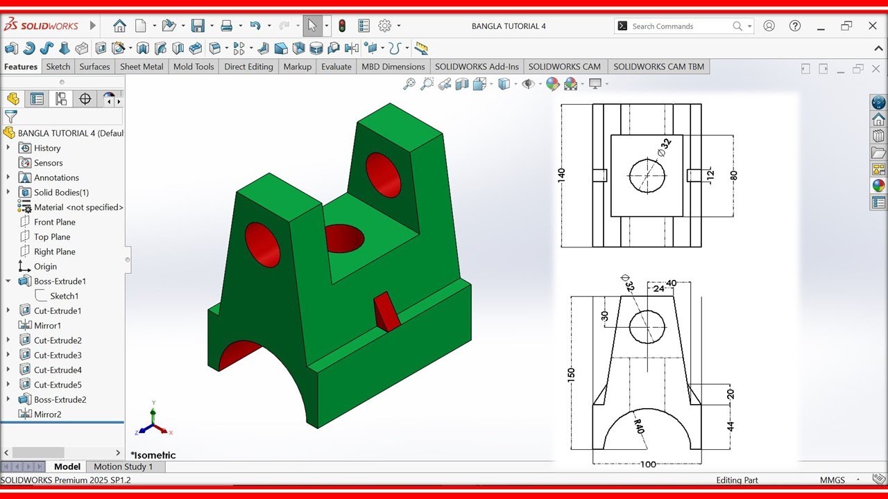 📌 Exercise 3D – 04 | SOLIDWORKS Bangla Tutorial