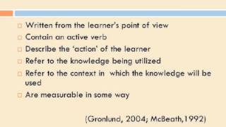Intergrating Outcomes, Content, and Activities in a Blended Learning Context