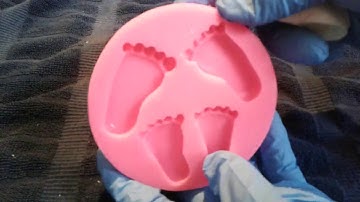 Making soap dough embeds in silicone molds | cold process | How To make baby feet for shower favors