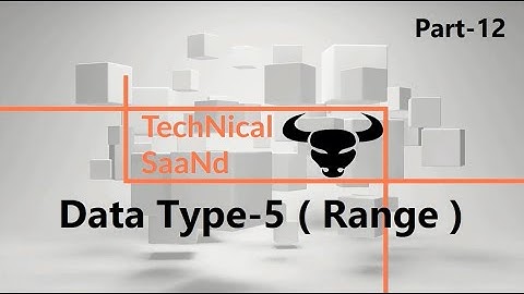 Data type-5 ( Range data type ) Excel VBA Part-12 (full hindi tutorial)