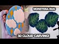 Carving The 3D Cloud Rug!! &amp; Tufting The Monstera Leaves ✨