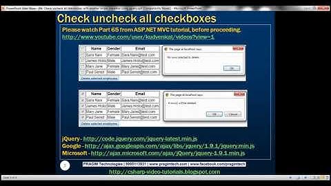 Part 66   Check uncheck all checkboxes with another single checkbox using jquery