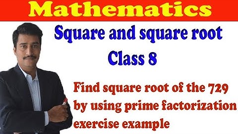 Find square root of the 729 by using prime factorization exercise example class 8