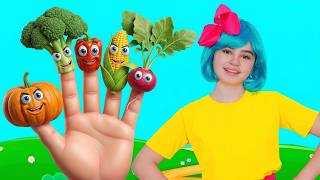 Vegetable Finger Family Song 🌽 Learn Vegetables &amp; Healthy Eating | Poli and Nick