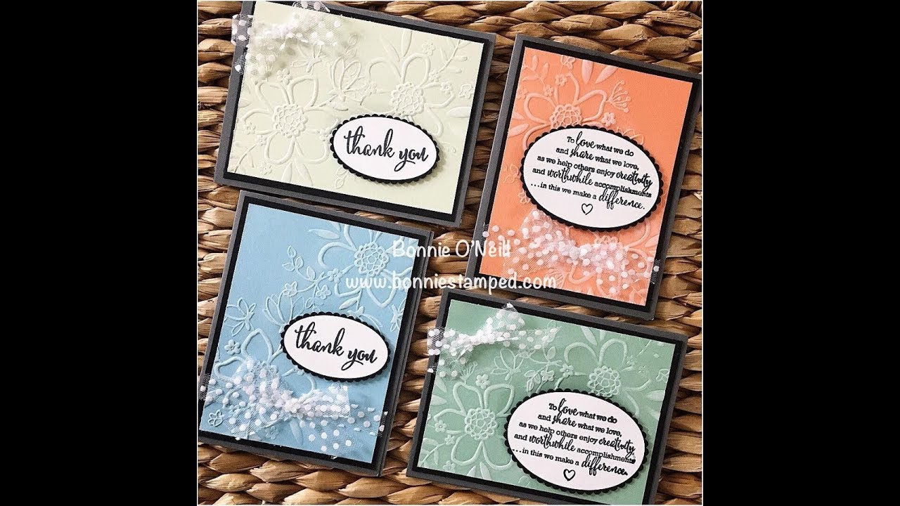 White Ink with the Lovely Floral Embossing Folder with www ...