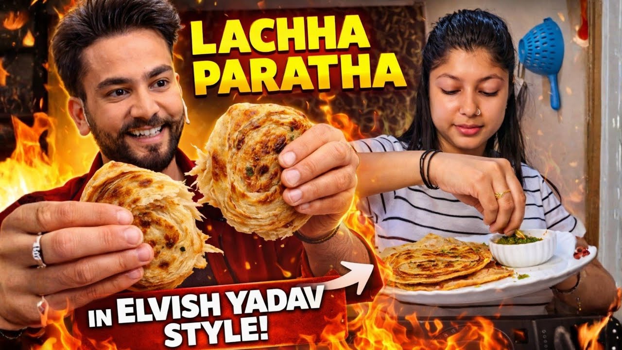 Made Lachha Paratha in Elvish Yadav Style 🔥 | Crispy & Layered Challenge 