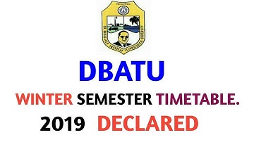 Batu university winter semester timetable 2019 declared