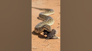 Unbelievable Python vs Porcupine Battle! #animal #wildlife #snake #python #porcupines #shorts