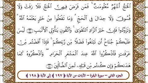 سورة البقرة من الأية 197 198 بصوت الشيخ على جابر