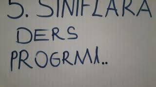 5 sınıflar için ders programı hazırlama