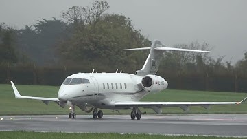 OE-HGG Bombardier Challenger 350 wet take off from Dublin Airport, Ireland 🇮🇪 