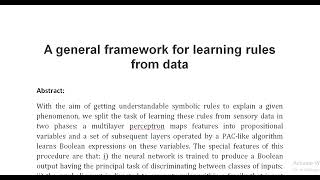 A general framework for learning rules from data