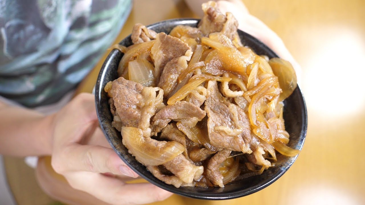 朝ごはん作ってみた『手作り牛丼』