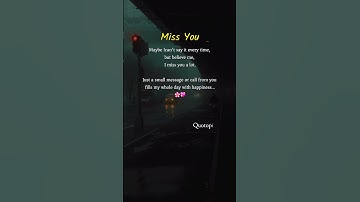 I Miss You 💔 Your Message 📩 Your Call 📞 My Happiness ❤️ #Love #MissYou #Emotions