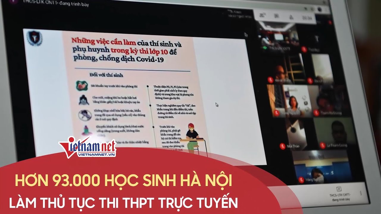 Hơn 93.000 học sinh Hà Nội làm thủ tục trực tuyến thi... - youtube