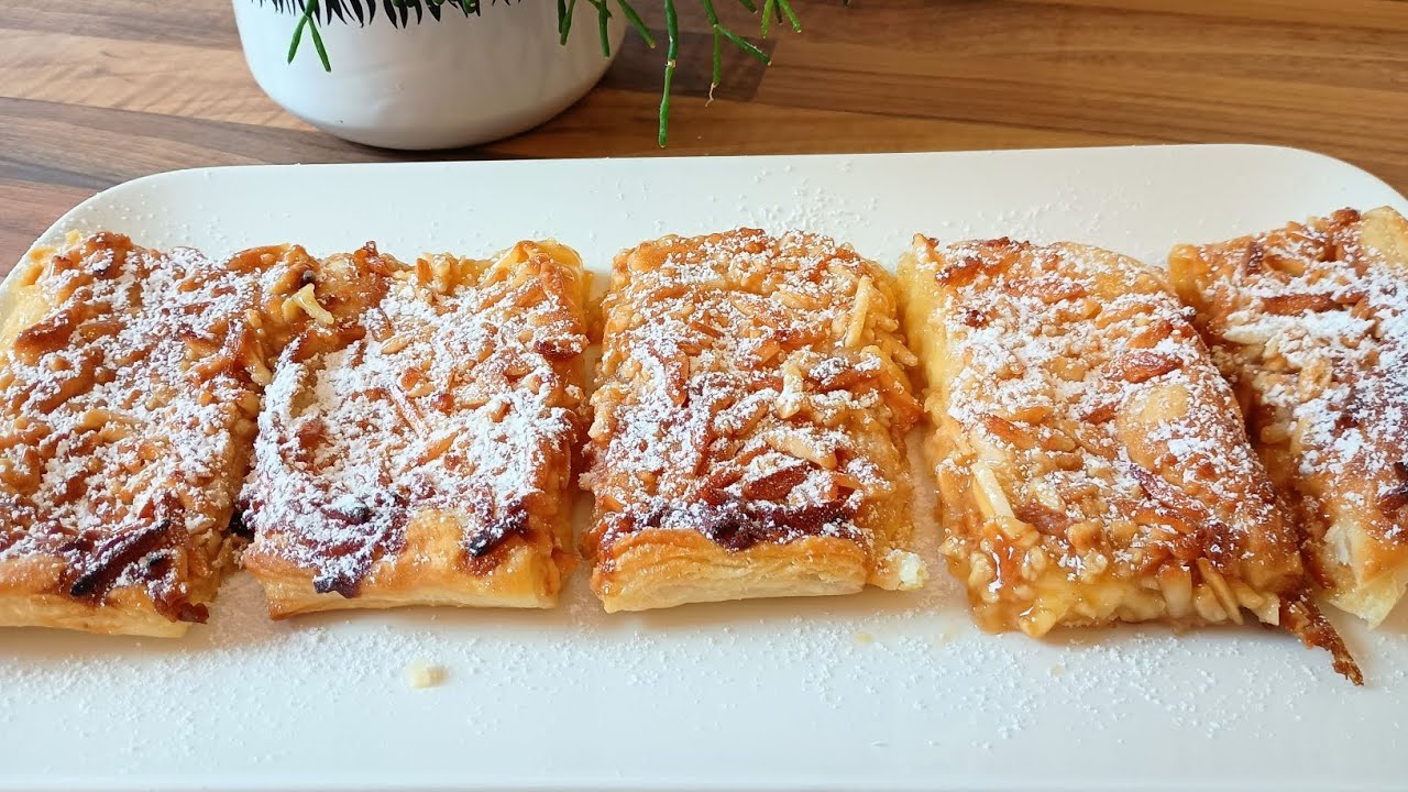 Schneller Bienenstich Kuchen mit Blätterteig! einfaches Rezept - YouTube