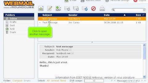 How to open email message in RoundCube - RoundCube