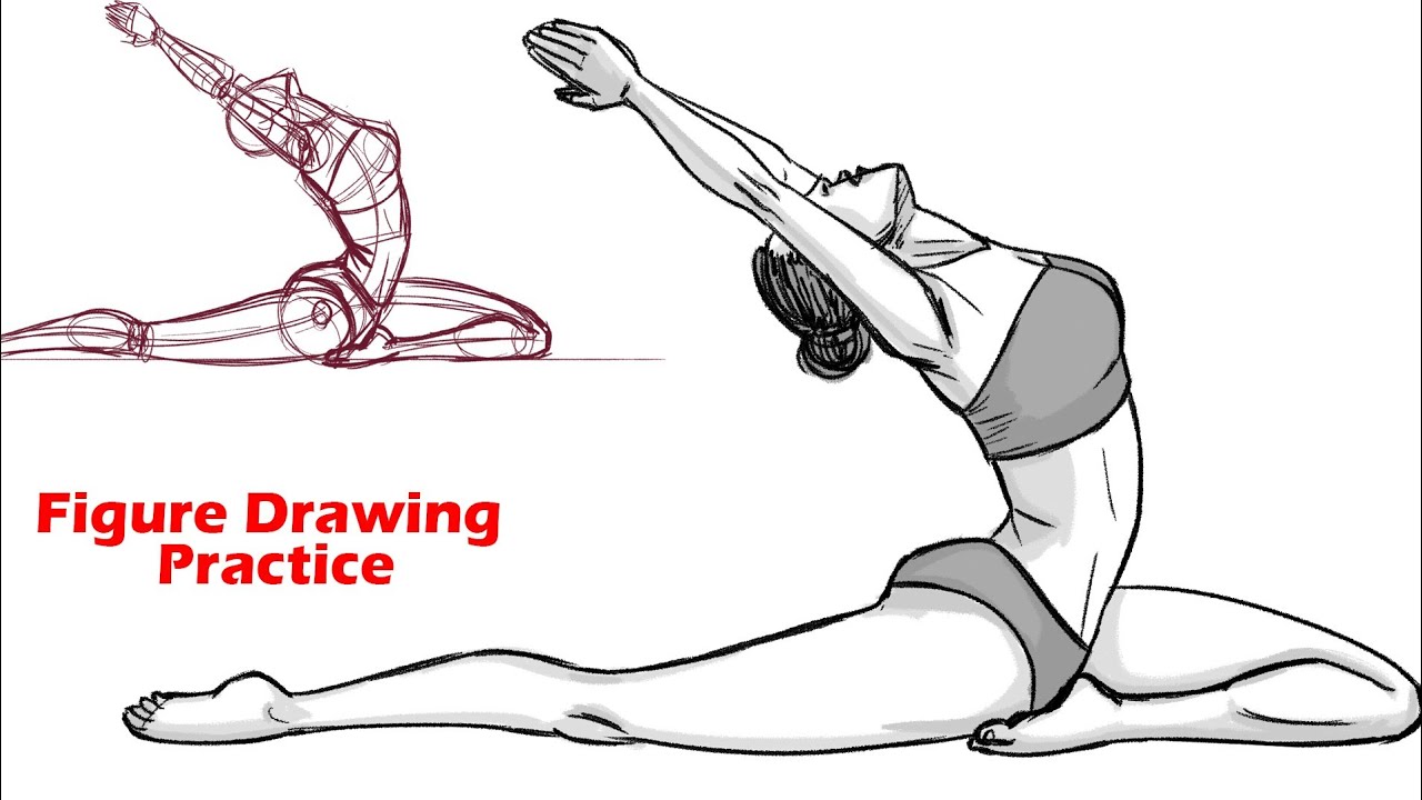Figure Drawing Practice - Anatomy Pose drawing tutorial - YouTube