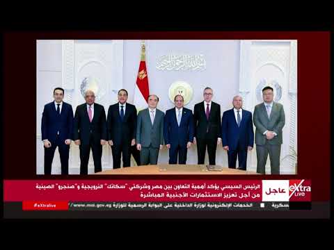 الرئيس السيسي يستقبل الرئيس التنفيذي لشركة سكاتك النرويجية والرئيس والمؤسس لمجموعة صنجرو الصيئية