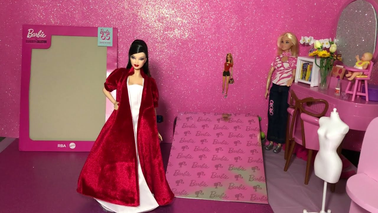 BARBIE con vestido RED FLARE de colección RBA!!